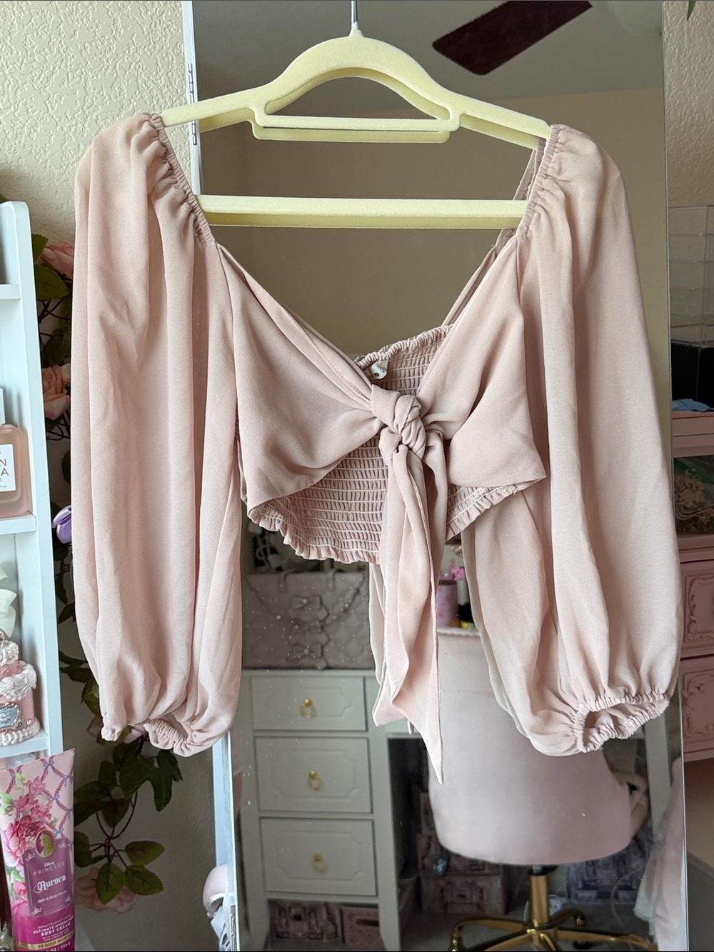 Blush Pink Tie-Front Top